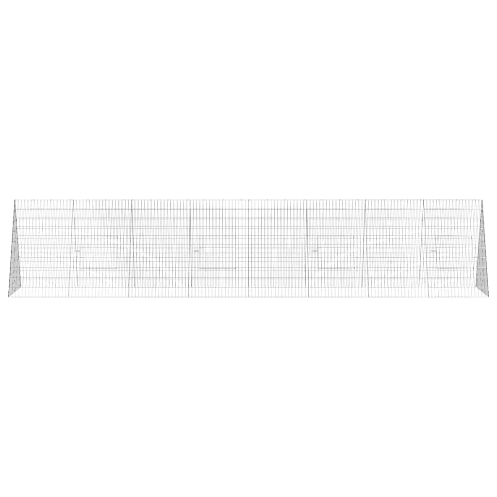 Feuerverzinkter Stahl Kaninchenkäfig Silber 430 x 100 x 85 cm für Außenbereich, wetterfestes Kaninchengehege mit modernem Design, stabiles Hasengehege für Garten und Terrasse