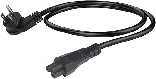 Miniatura 7 de Cable de alimentación estándar para portátil de 2 pies, 18 AWG 45 grados, enchufe plano NEMA 5-15P a Iec 60320 C5, cable de alimentación de CA