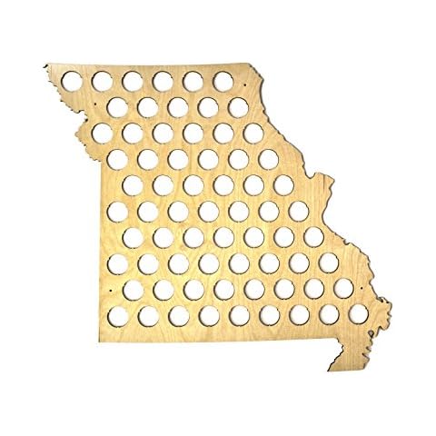 All 50 States Beer Cap Map - Missouri Beer Cap Map MO - Semi-Glossy Maple Wood - Skyline Workshop - Great Christmas Gift! Cover
