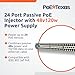 PoE Texas 24 Port PoE Injector with 48v120w Power Supply - 10/100 Data - Rack Mount - Add Passive Mode B 802.3af PoE to a Non PoE Switch for VoIP, WiFi AP, IP Camera, Security & Surveillance Systems