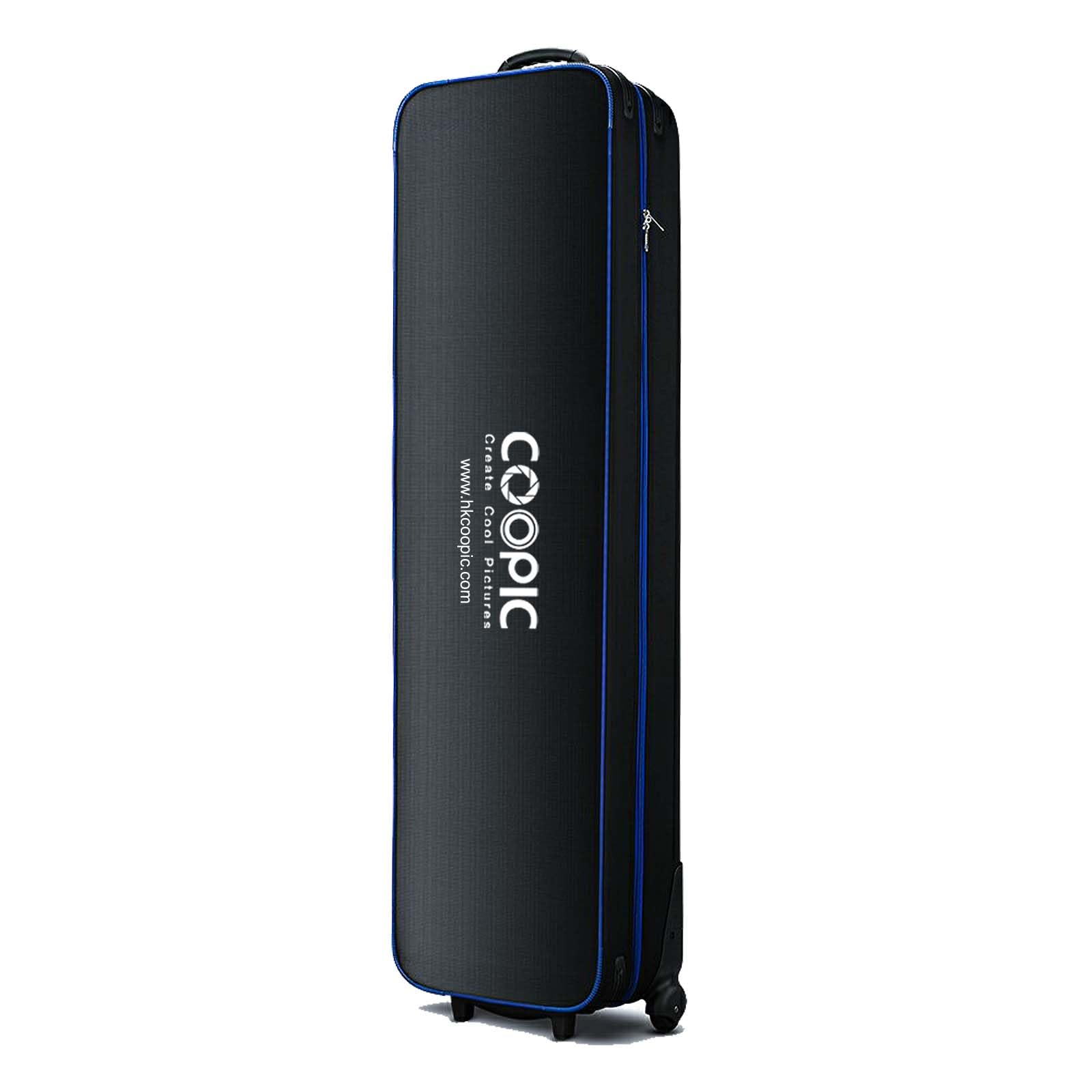 COOPIC TB-130 Professional Photography & Video Lighting Equipment Rolling Trolley Bag Case 51.5"x15"x8" for carry 3 Removable turtle base c stand kit