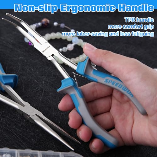 Image of SPEEDWOX 2PCS Long Reach Needle Nose Pliers & Bent Needle Nose Pliers Set