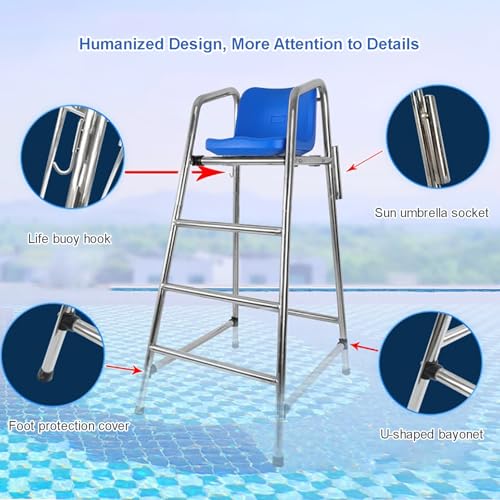 Silla de Vigilancia Acero Inoxidable con Asiento ABS 85x98x180cm miniatura 3