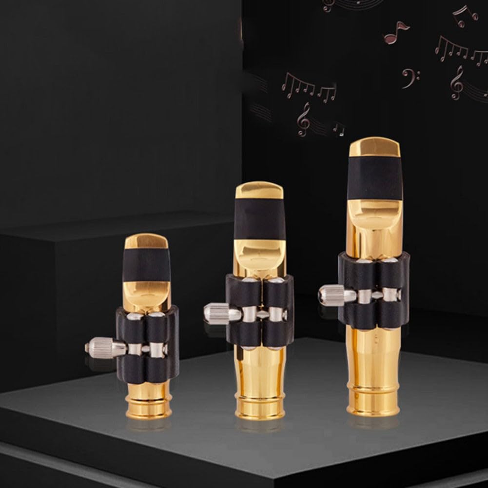 Boquilla de metal para saxofón alto soprano tenor, latón con clip de lengüeta, tamaño #5#6#7#8#9 Alto Size8