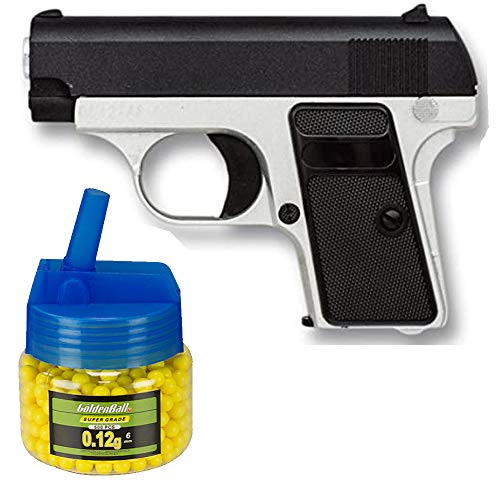 Tiendas LGP, Albainox 35502 Arma Airsoft, Pistola Aire Suave, Potencia 0,8 Julios + Biberón 500 Bolas 12 Gramos de 6 mm. de Regalo