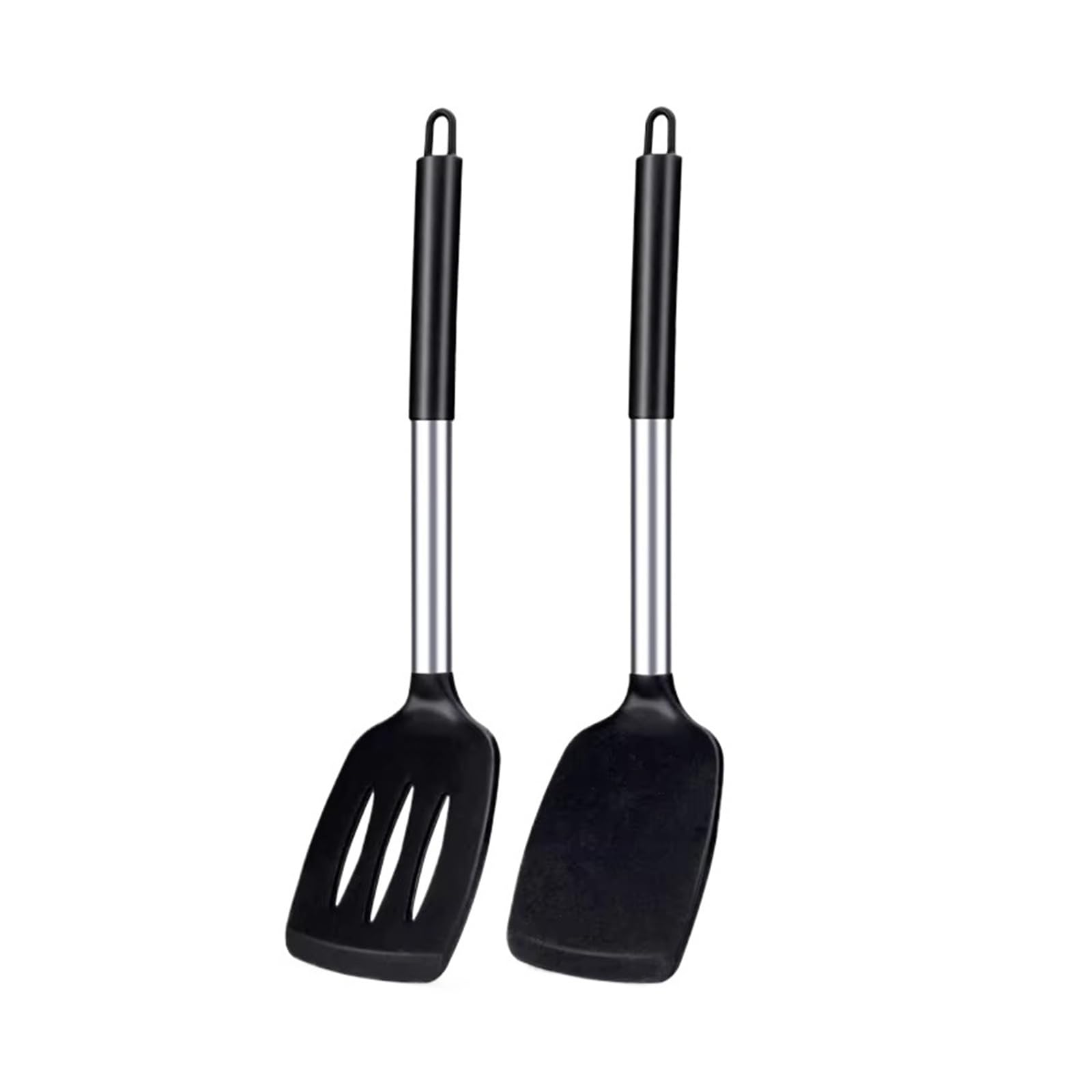 Juego de espátula silicona, juego herramientas antiadherentes resistentes al calor for filetes, utensilios cocina(Spatula Set Black)