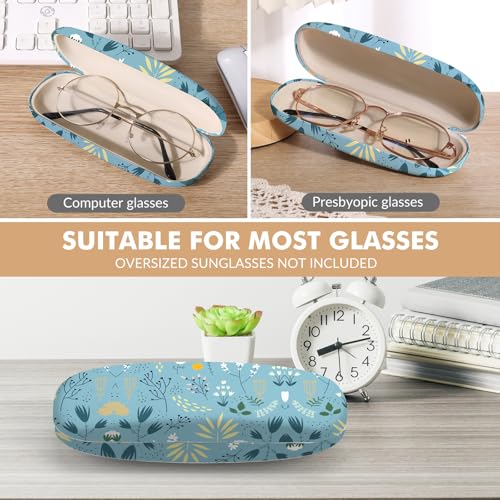 Image of Glasses Case Hard Shell,Portable Protective Eyeglasses Case, Eyeglass Holder Box with Cleaning Cloth,for Women Men