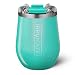 BrüMate Uncork'd XL 14oz Wine Glass Tumbler With Splash-proof Lid - Made With Vacuum Insulated Stainless Steel (Glitter Peacock)