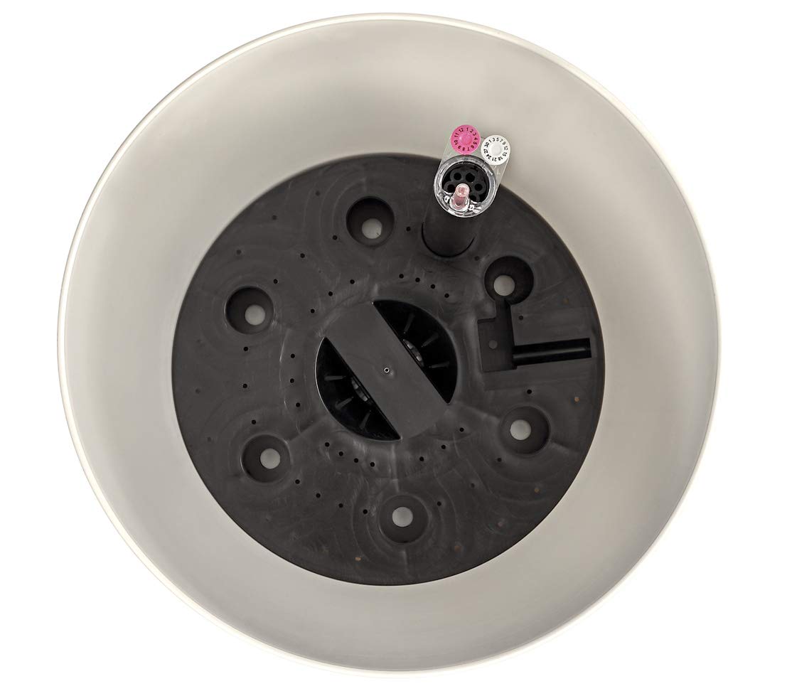Dehner Maceta Mila con Sistema de autorriego, diámetro de 39 cm, Altura de 36 cm, plástico, Color Blanco