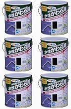 アサヒペン 水性かわら用 ３Ｌ スレートブラック ６缶セット