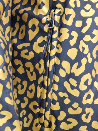 Women's Waterproof Hooded Raincoat Animal Print Anorak Stylish Jacket for Outdoor Working Rainy4