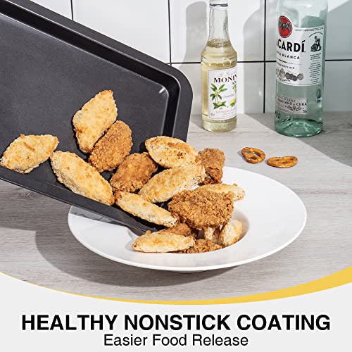 image for HONGBAKE Baking Sheet Pan Set, Cookie Sheet for Oven, Nonstick Bakewar