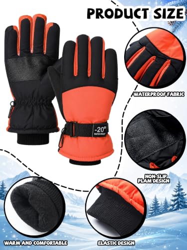 Image of Bencailor 3 Pairs Kids Ski Gloves Children Winter Gloves