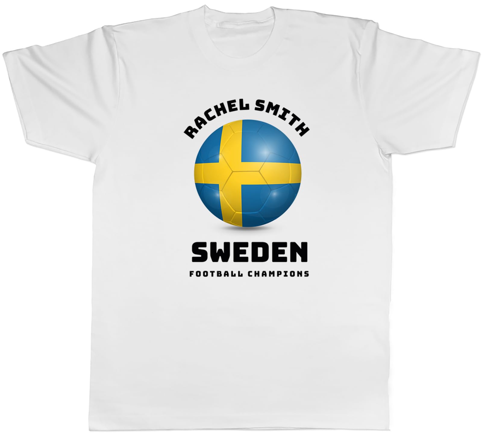 Shopagift Personalised Sweden Flag Football Supporters Fan Mens T-Shirt Tee White