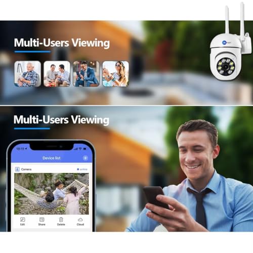 Maizic Smarthome Wi-Fi Indoor Camera 3MP HD Pan-Tilt Zoom CCTV Camera, Outdoor Indoor Security Camera, 2 Way Talk, Color Night Vision, Motion Detection, Multi User View, Support SD Card (Up to 128GB) 5 51UCwJ+UN5L