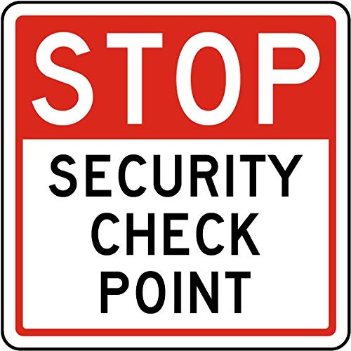 Stop Security Check Point Sign | Foam Board Fixed on Waterproof Sticker with Double Sided Tape