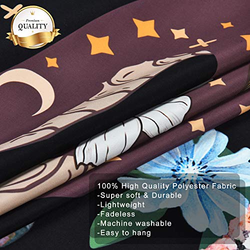 Snake Floral Tapestry Moon Phase Tapestry Black Moon Tapestry Wildflower And Snake Tapestries Asthetic Wall Hanging For Room(51.2 X 59.1 Inches) #TOP4
