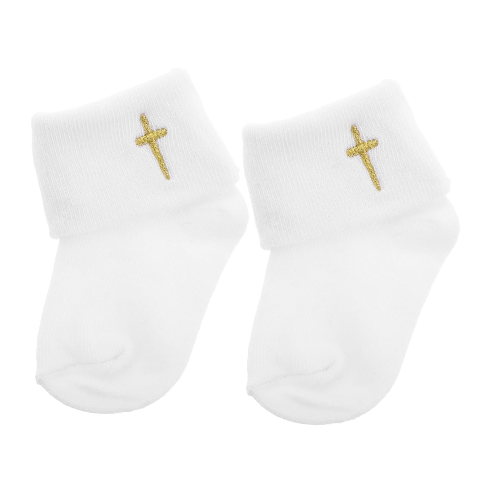FOMIYES Cute Turn Cuff Socks Newborn Baptism Socks Baby Hosiery Christening Footwear for Boys Girls 0-1 Year