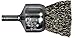 PFERD 82975 Stem Mounted Power Crimped Wire End Brush, Round Shank, Carbon Steel Bristle, 1" Diameter, 0.014" Wire Size, 20000 Maximum RPM, 1/4" Shank Diameter