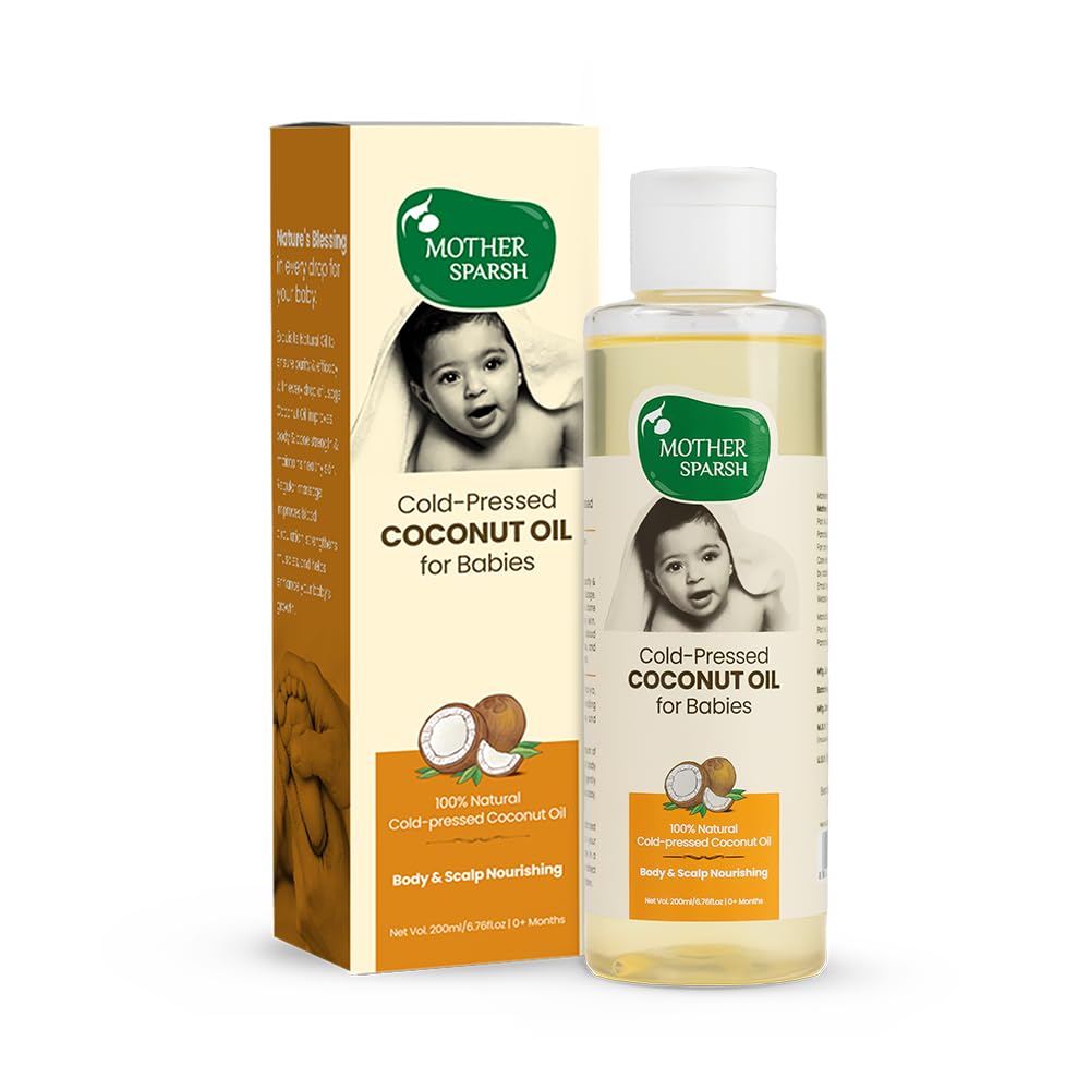 Cold Pressed Virgin Coconut Oil for Baby Massage, Skin & Hair Care | 100% Natural Baby Oil for New Born | 200ml