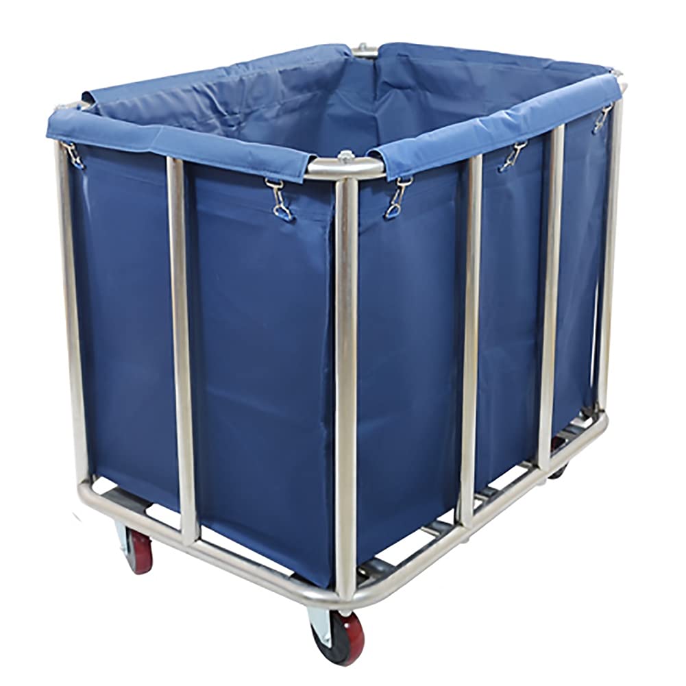 asdchZen Trolleys,Commercial Hotel Laundry Cart, Laundry Sorter Hamper Trolley With Removable Washable Bag, Stainless Steel Frame