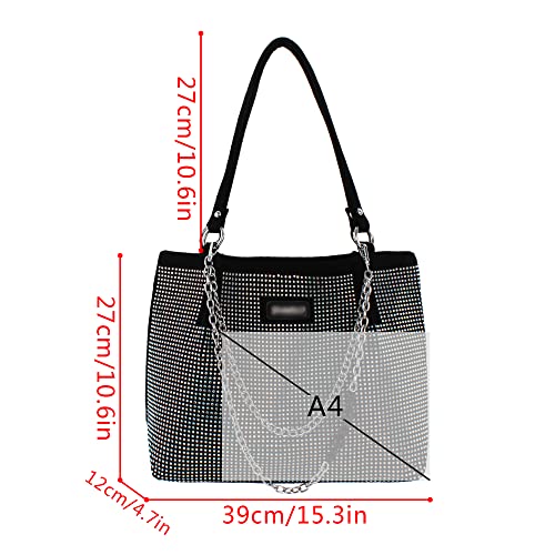 Bolso tote con glitter y cristales para mujer miniatura 5