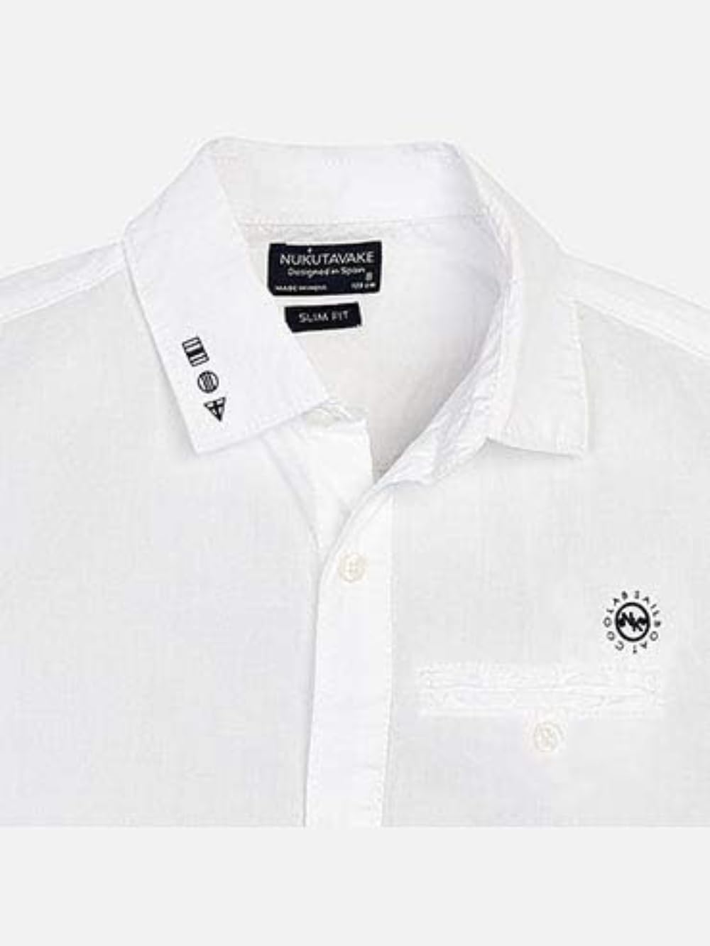 Camisa de niño algodón blanco, cuello clásico, Mayoral 6124