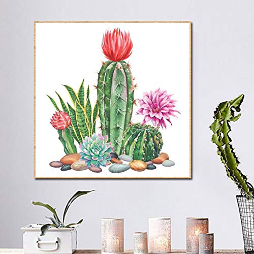 Diamond Painting Flowers DIY 5D Full Drill Diamond Painting Kits for Adults Kids Gem Pictures by Numbers Art Craft for Beginners Home Decoration-11.8x11.8in-Cactus Tree - Thumbnail 2
