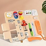 【Juguetes de madera seguros】 Los juguetes de madera para juegos están hechos de madera de bajo, pintura no tóxica a base de agua, partes fuertes y resistentes, superficies y bordes lisos, y las bisagras de metal de todas las partes no son fáciles de oxidar. Con soporte en la parte trasera, puedes colocarlo a tu antojo.