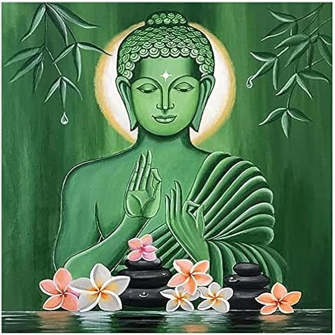 DIY Diamond Painting Buddha Flower, 40x40cm/16x16inch Full Square Drill 5D Diamond Rhinestone Kits for Adults,Paint by Numbers Cross Stitch Crystal Rhinestone Painting Embroidery Pictures Wall Decor Cover