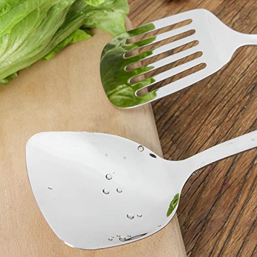 Image of Stainless Steel Wok Spatula, Wooden Handle Wok Turner, Kitchen Utensil Cooking Shovel Scoop Ladle - 1pack