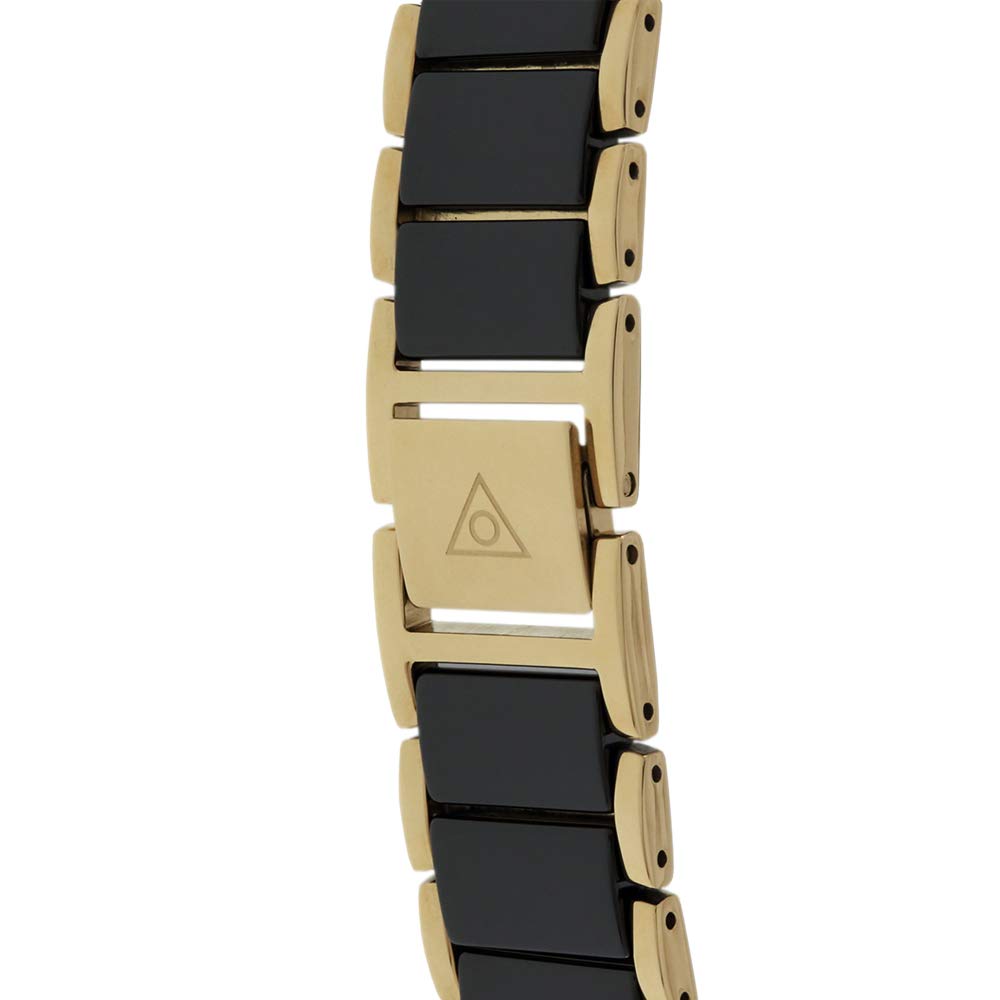 Dugena Damski zegarek na rękę Amica Ceramica ceramika 29 mm czarny/złoty