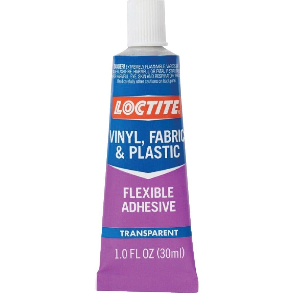 Loctite Vinyl Fabric & Plastic Repair Flexible Adhesive, clear liquid adhesive ideal for repairing vinyl seats, cushions, tarps, and outdoor gear, highly flexible to withstand bending and torsion product image 6