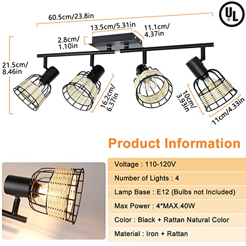 Depuleymoderntracklightingkit4headrattantrackwallspotlightvintagetrackceilingspotlightfarmhousebambootracklampwithwovencageforkitchendiningoffice  Urban Country Home Decor Depuley modern track lighting kit 4 head rattan track wall spotlight vintage track ceiling spotlight farmhouse bamboo track lamp with woven cage for kitchen dining office  urban country home decor