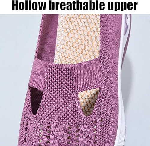 Orthowalkway - Orthowalkway Womens Shoes,Women's Comfortable Breathable Knitted Sneakers,Orthopedic Slip-On Flat Soft4