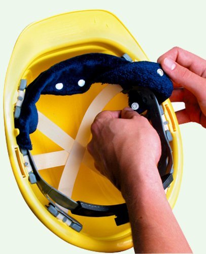 TERRY TOPPERS SNAP-ON HARD HAT SWEATBAND - NAVY - PACK OF 20