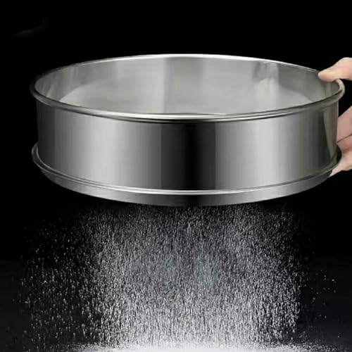 Tamiz de laboratorio de acero inoxidable de 40 cm, tamiz de harina de malla fina de precisión, colador redondo para hornear, pastelería, pruebas de laboratorio, herramienta de cocina duradera para