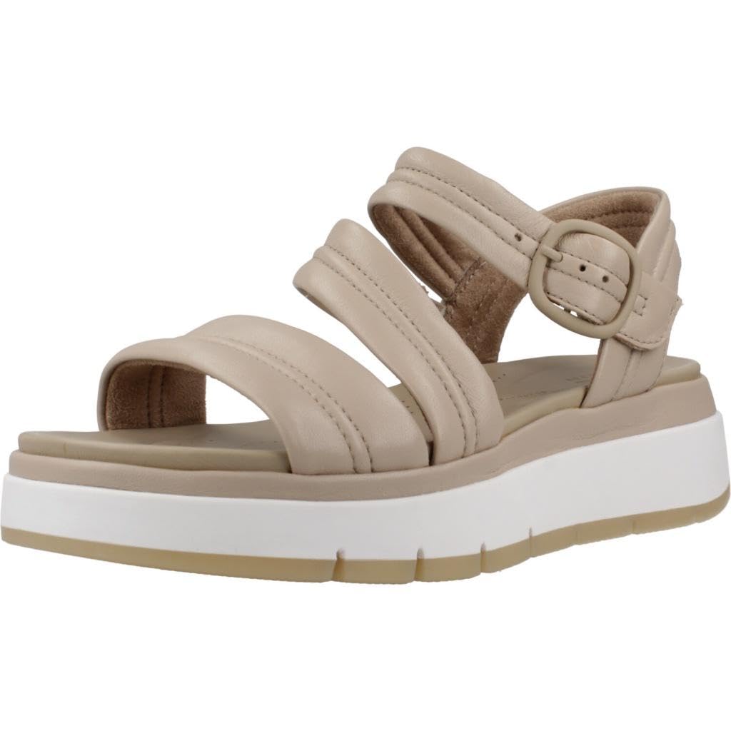 Clarks Tuscan Strap Womens Sand Leather, 8