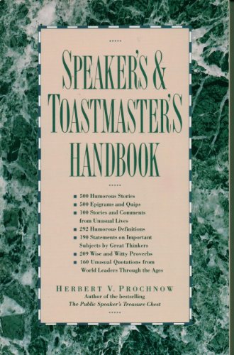 Speaker's and Toastmaster's Handbook 1559581468 Book Cover