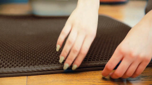 Extra Large Waterproof Cat Litter Mat - New 31x24 Inch Honeycomb Double Layer Traps Litter, Waterproof & Non-Slip Floor Protector, Easy Clean, Odor-Free, Dark Gray - image 8