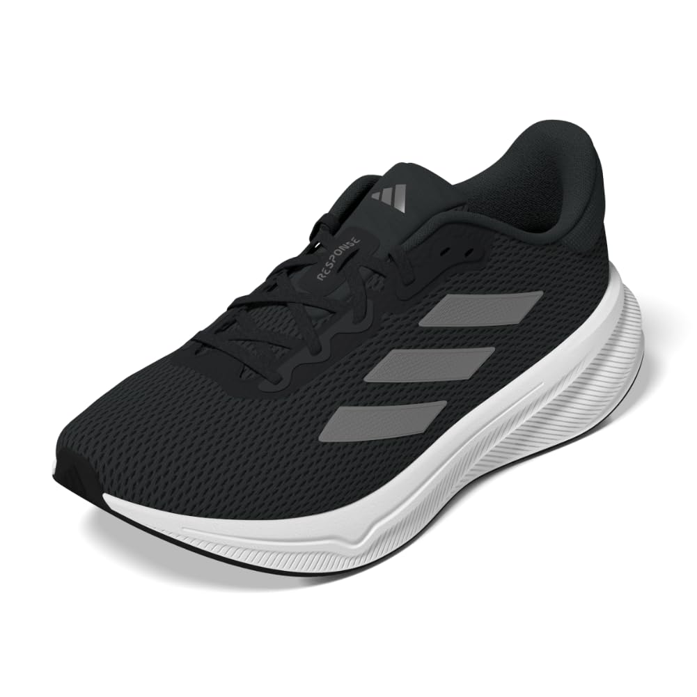 adidas Women's Response Running Sneaker, Carbon/Iron Metallic/Black, 8