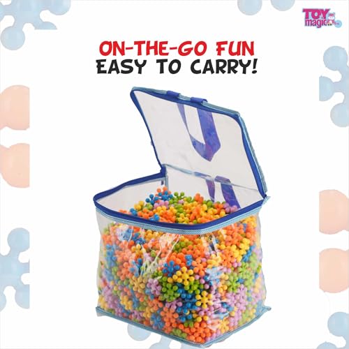 Image of ToyMagic Star Interlink Construction Play - 400 Pcs | Creative Interlocking Building Blocks for Kids | Stem Educational Toys for Boys & Girls Age 3+ | Enhances Motor Skills & Imagination, Multicolor