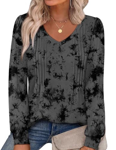 Alaroo Tie Dye Shirt Women Long Sleeve 2025 Fall Winter Clothes Fashion Ladies Tops Dressy Casual Print 02 XL