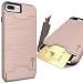 CoverON [SecureCard Series] Fit iPhone 8 Plus Case with Card Holder, iPhone 7 Plus Case, Protective Hybrid Cover with Card Slot and Kickstand Case for Apple iPhone 8 Plus/iPhone 7 Plus - Rose Gold
