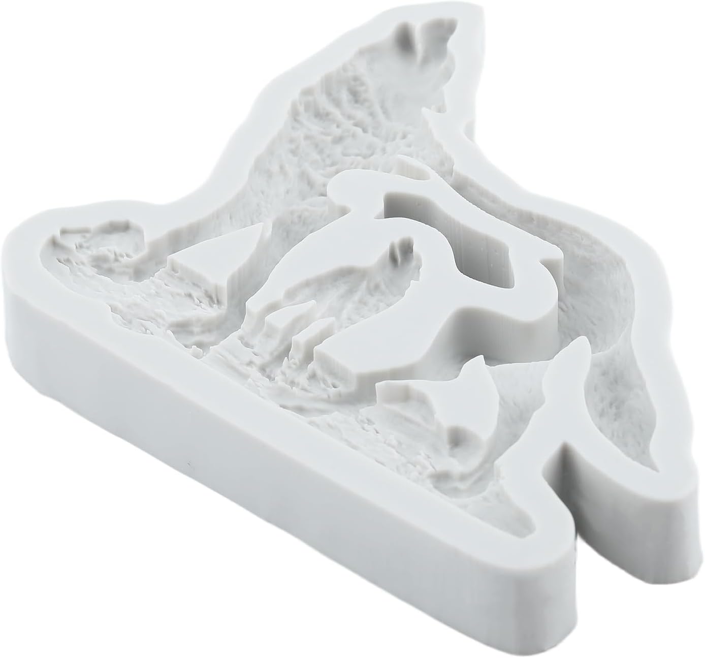 Howling Wolf Silicone Resin Mold Wolf Polymer Clay Molds