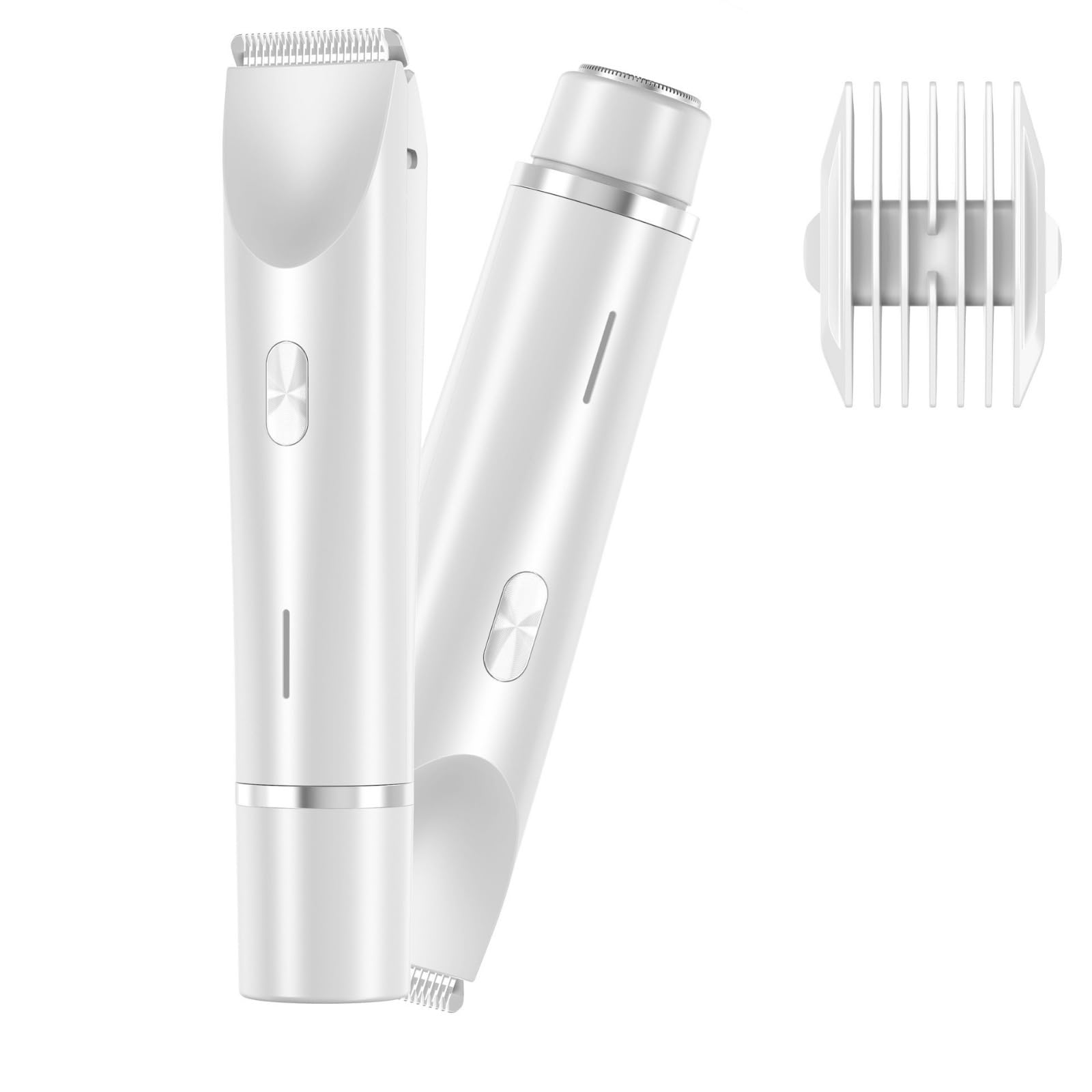 Bikini Trimmer for Women – Waterproof Electric Razor with Stainless Steel Blades, Rechargeable Battery, Pubic Hair Shaver for Women, Facial &amp; Body Hair Remover, Pink
