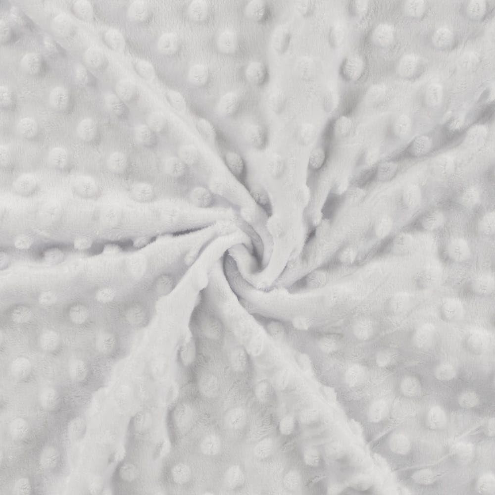 Luxury Dimple Supersoft Cuddle Fleece Fabric Material - White, 1Mtr-150cmx100cm
