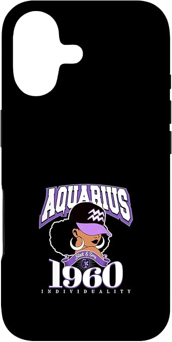 Aquarius 1960 Astro Year Melanated Queen Afro Goddess Case for iPhone 17