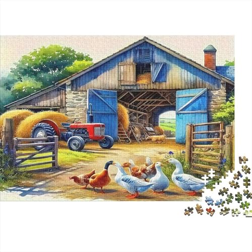 Granja Rural Animales Puzzle de 1000 Piezas Papel para Adultos Puzzle para Toda la Familia Relajante Decoración Hogar Regalo 52x38cm/1000pcs