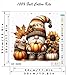 Fall Gnome Stamped Cross Stitch Kits for Adults -Pumpkin Embroidery Kits for Beginners Adults,11 CT Patterns Dimensions Counted Cross Stitch Kits for Adults Arts Craft 14x14 inch